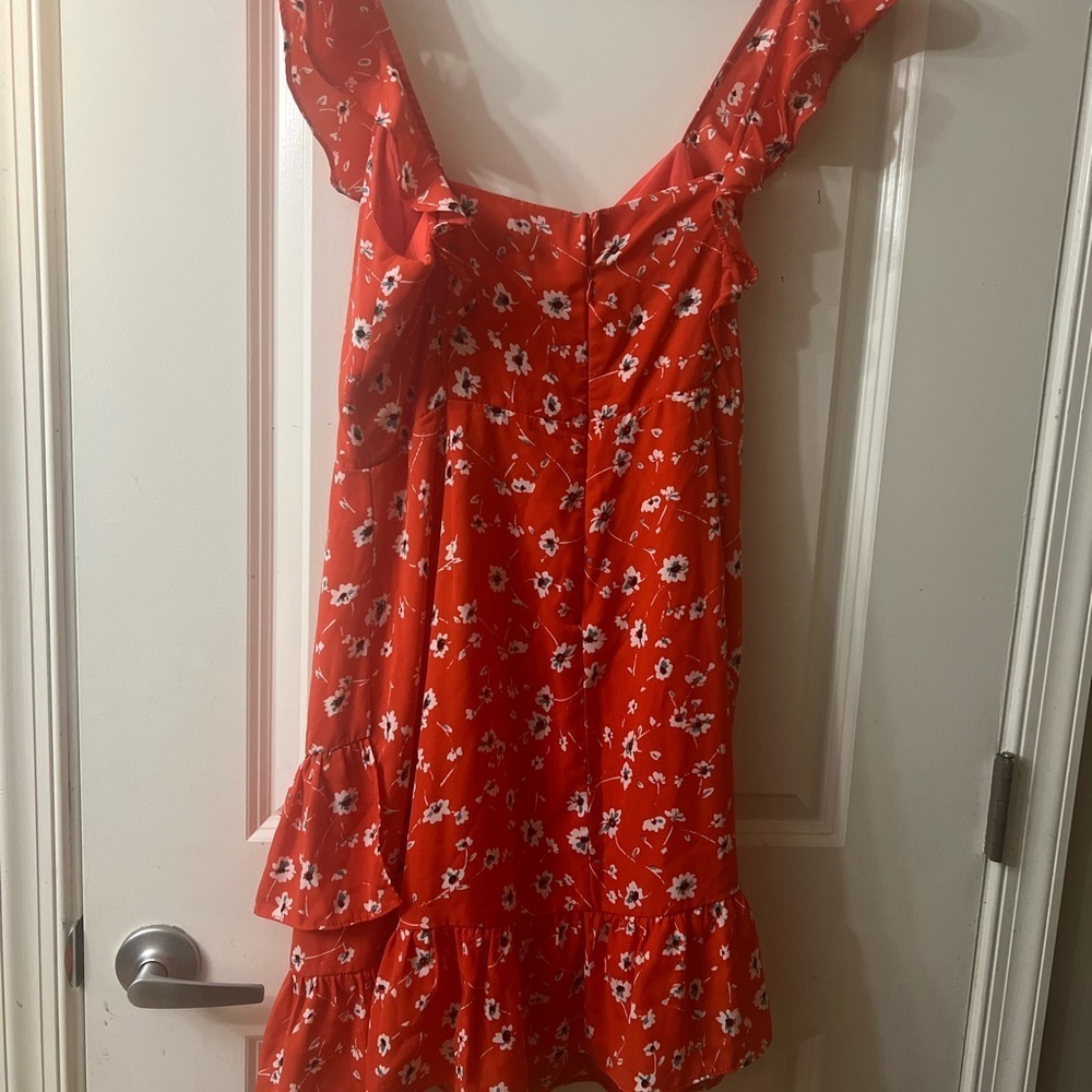 Lulu's Red Ruffled A-line Sundress - Picture 6 of 7